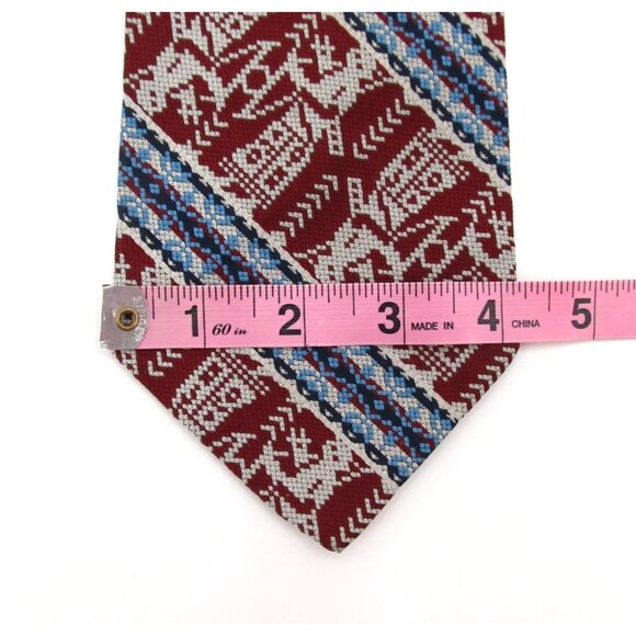 Vintage 70s Wide Tie Lot Egyptian Warrior Geometric Tribal Print Retro Neckties - Picture 13 of 16